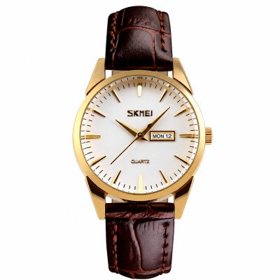 Жіночий годинник Skmei 9073GDWT-S Gold-White lady