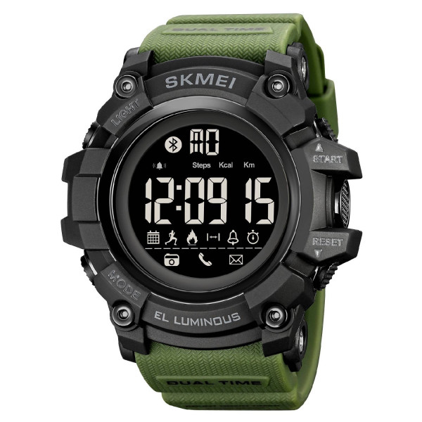 Мужские часы Skmei 2053AG Army Green Bluetooth фото 1