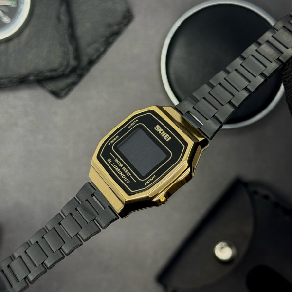 Чоловічий годинник Skmei 1647GDBK Gold-Black фото 9
