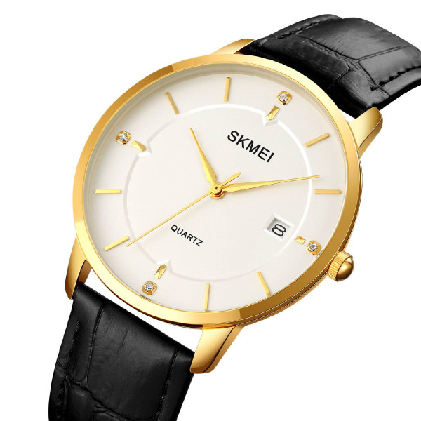 Мужские часы Skmei 1801LGDWT Gold-White Leather фото 3