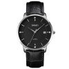 Чоловічий годинник Skmei 1801LSIBK Silver-Black Leather фото 2