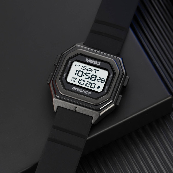 Мужские часы Skmei 1875PWT Black-White Silicone фото 5