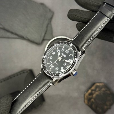 Мужские часы Skmei 9232LSIBK Silver-Black Leather