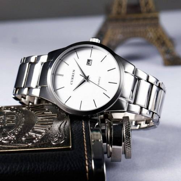 Чоловічий годинник Curren 8106 Silver-White фото 5