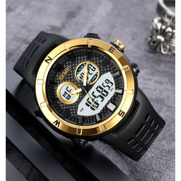 Мужские часы Skmei 2014GDWT Gold-White фото 5