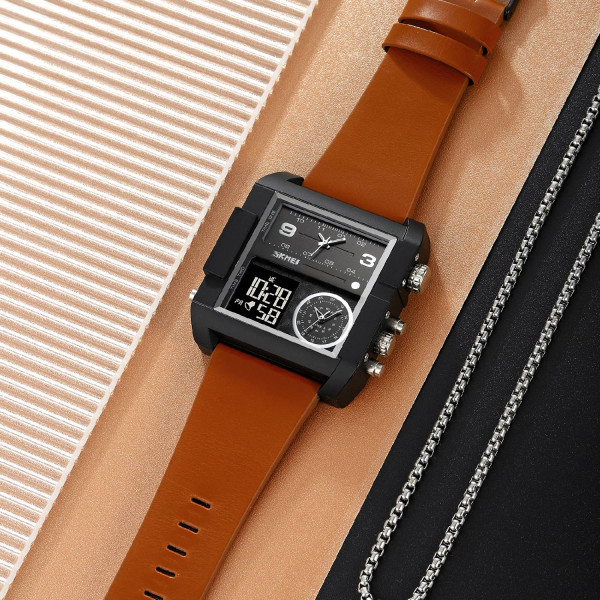 Чоловічий годинник Skmei 2020BKBKBN Black-Broun-Black фото 4