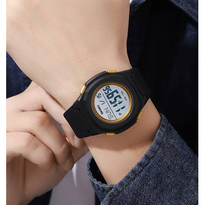 Skmei 2023BKGD-WT Black-Gold White