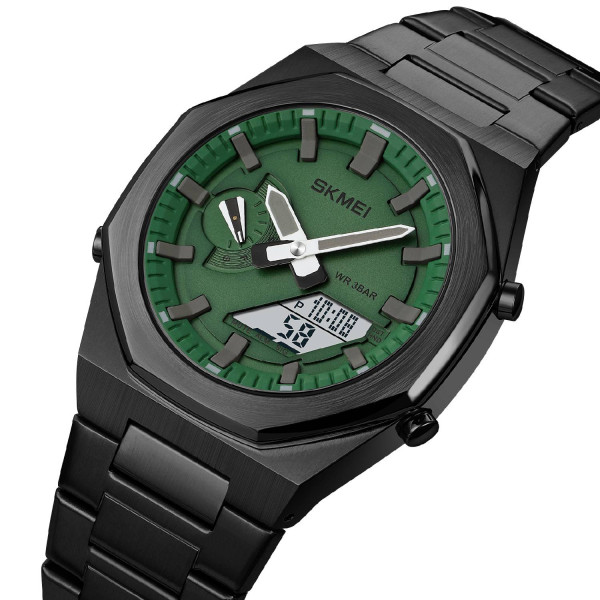 Чоловічий годинник Skmei 1816BKGNWT Black-Green-White фото 3