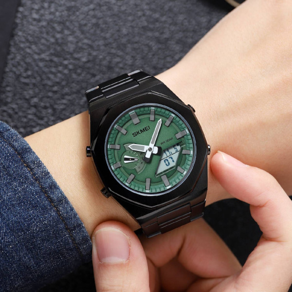 Чоловічий годинник Skmei 1816BKGNWT Black-Green-White фото 4