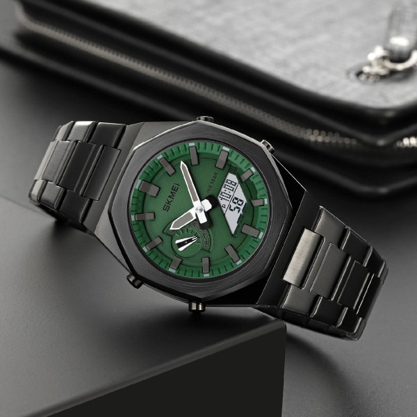 Чоловічий годинник Skmei 1816BKGNWT Black-Green-White фото 5