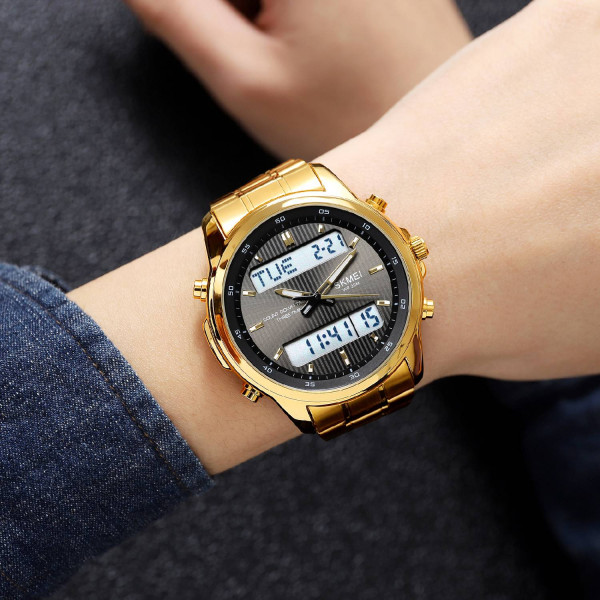 Чоловічий годинник Skmei 2049GDWT Gold-White фото 4