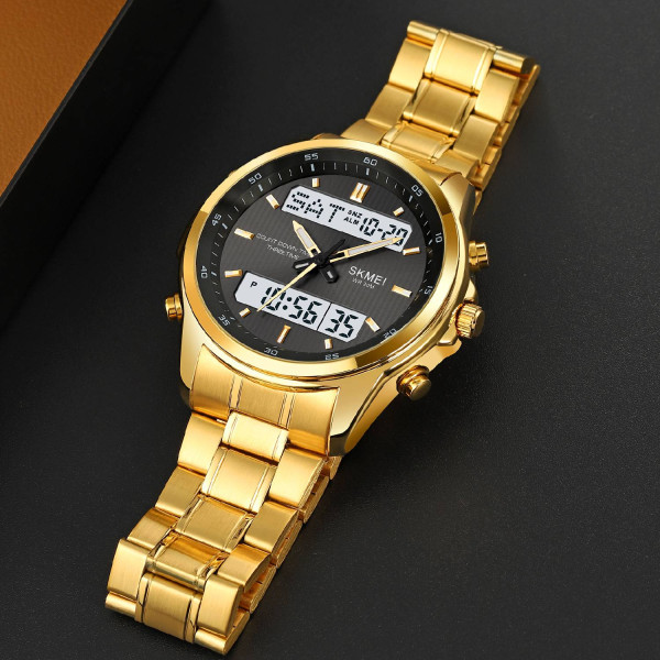 Чоловічий годинник Skmei 2049GDWT Gold-White фото 5