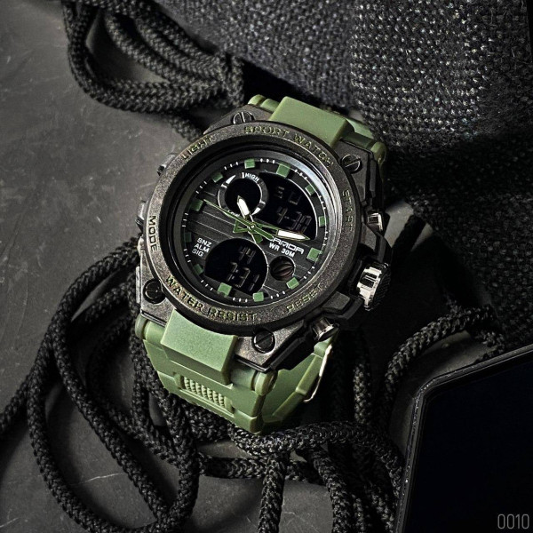 Чоловічий годинник Sanda 739 Green-Black фото 6