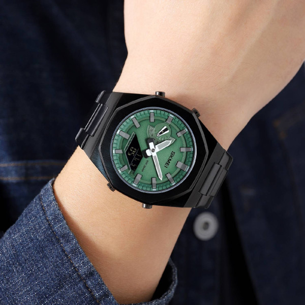 Чоловічий годинник Skmei 1816BKGNBK Black Green-Black фото 4