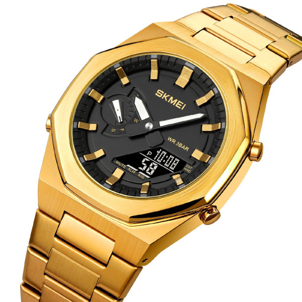Чоловічий годинник Skmei 1816GDBK Gold-Black фото 3