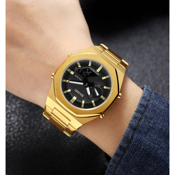 Чоловічий годинник Skmei 1816GDBK Gold-Black фото 4