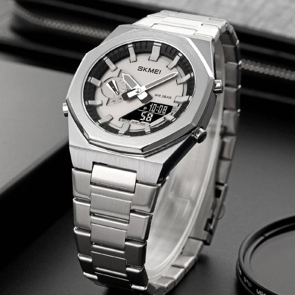 Мужские часы Skmei 1816SIBK Silver-Black фото 5