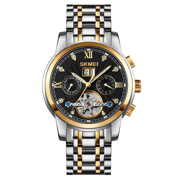 Женские часы Skmei M029TGDBK Gold-Silver-Black фото 1