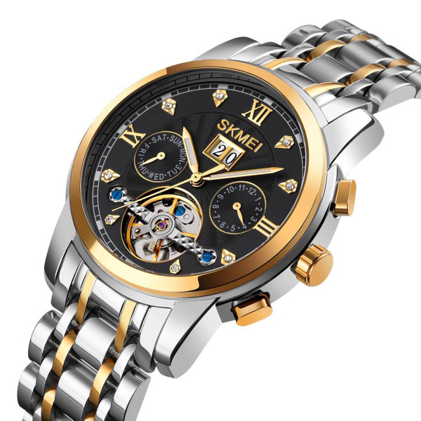 Чоловічий годинник Skmei M029TGDBK Gold-Silver-Black фото 3