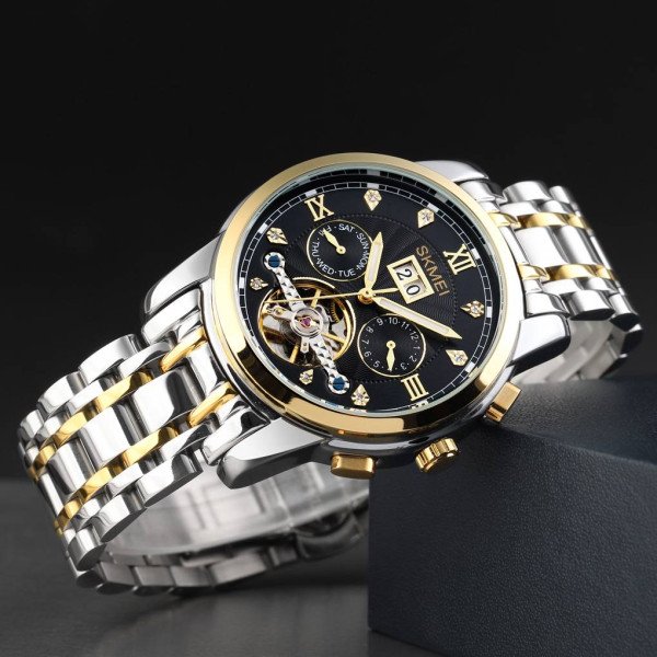 Чоловічий годинник Skmei M029TGDBK Gold-Silver-Black фото 5