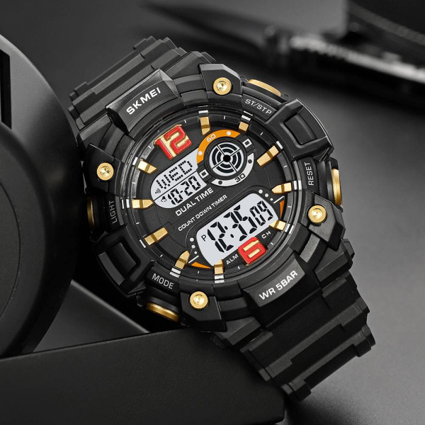 Чоловічий годинник Skmei 2018GDWT Gold-White фото 5