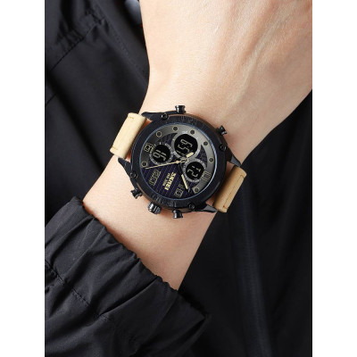 Чоловічий годинник Skmei 1975LLTBNBK Light Brown-Black Leather.