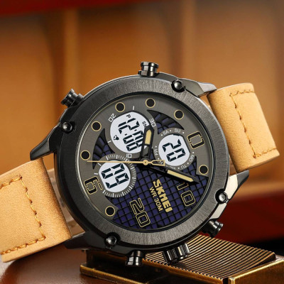 Skmei 1975LLTBNWT Light Brown-White Leather.