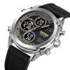 Мужские часы Skmei 1975LSIBK Silver-Black Leather. фото 3