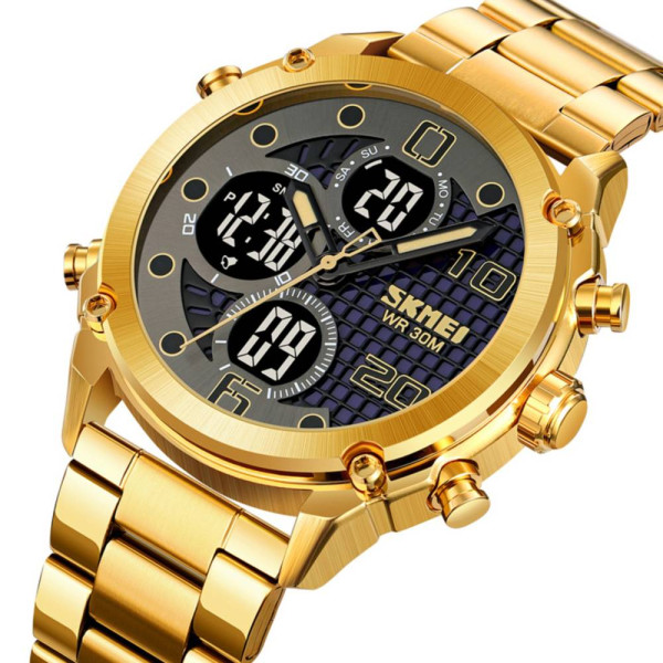 Мужские часы Skmei 1975SGDBK Gold-Black Steel фото 3