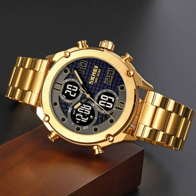 Мужские часы Skmei 1975SGDBK Gold-Black Steel