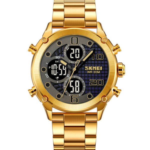 Чоловічий годинник Skmei 1975SGDBK Gold-Black Steel фото 1
