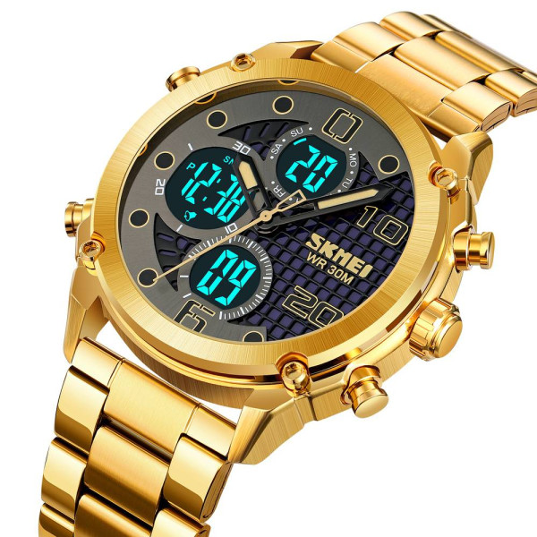 Чоловічий годинник Skmei 1975SGDBK Gold-Black Steel фото 4
