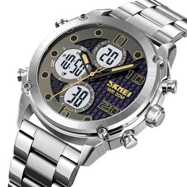 Чоловічий годинник Skmei 1975SSIWT Silver-White Steel фото 3