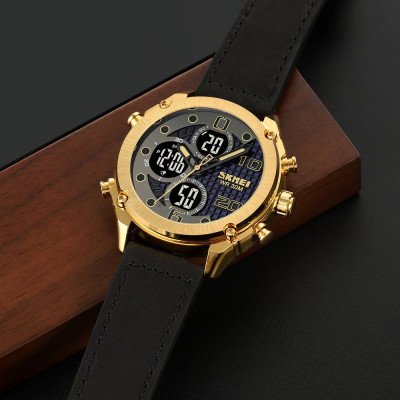 Skmei 1975LGDBK Gold-Black Leather