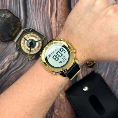 Чоловічий годинник Skmei 1864LGDWT Gold-White Leather