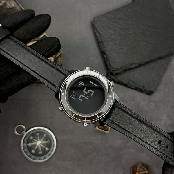 Чоловічий годинник Skmei 1864LSIBK Silver-Black Leather фото 9
