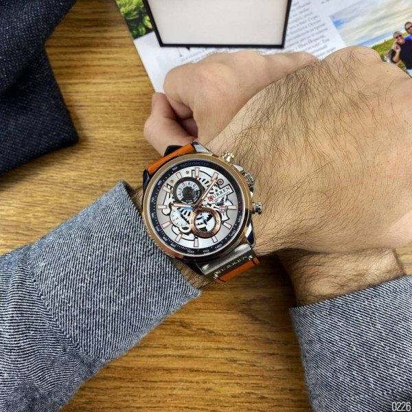 Мужские часы Curren 8380 Silver-Cuprum-Brown фото 13