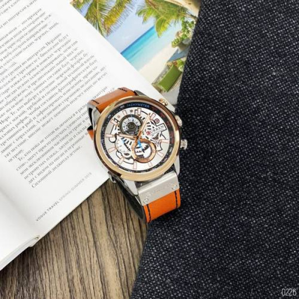 Чоловічий годинник Curren 8380 Silver-Cuprum-Brown фото 5