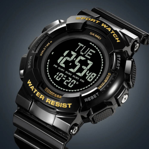 Мужские часы Skmei 2077BKGD Black Gold+Compass фото 4