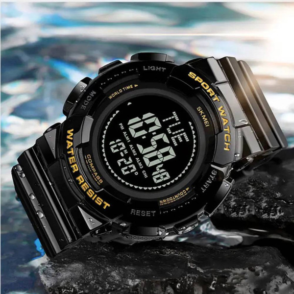 Чоловічий годинник Skmei 2077BKGD Black Gold+Compass фото 5