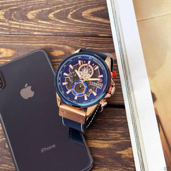 Мужские часы Curren 8380 Blue-Cuprum фото 4