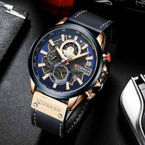 Чоловічий годинник Curren 8380 Blue-Cuprum фото 3