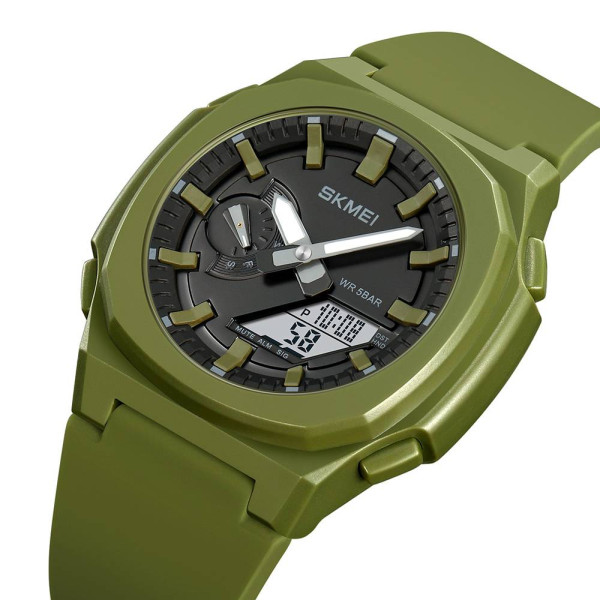 Мужские часы Skmei 2091AGWT Army Green White фото 3