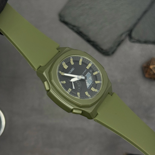 Мужские часы Skmei 2091AGWT Army Green White фото 7