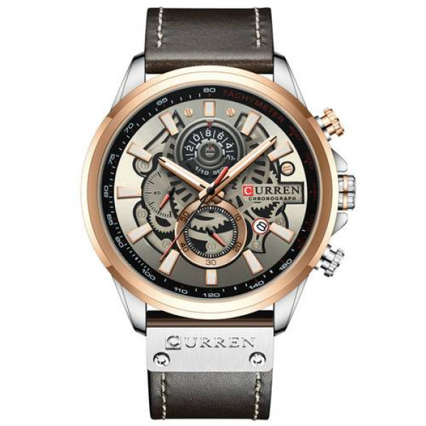 Чоловічий годинник Curren 8380 Cuprum-Silver-Brown фото 1