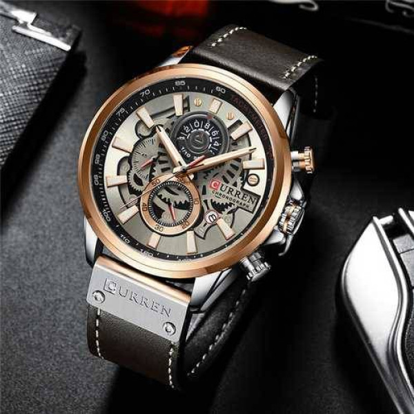 Чоловічий годинник Curren 8380 Cuprum-Silver-Brown фото 3