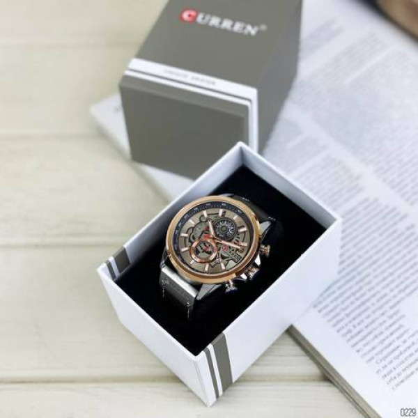 Чоловічий годинник Curren 8380 Cuprum-Silver-Brown фото 5