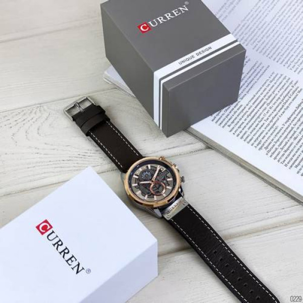 Чоловічий годинник Curren 8380 Cuprum-Silver-Brown фото 6