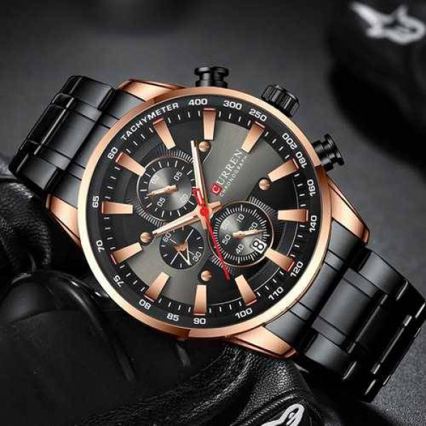 Чоловічий годинник Curren 8351 Black-Cuprum фото 3