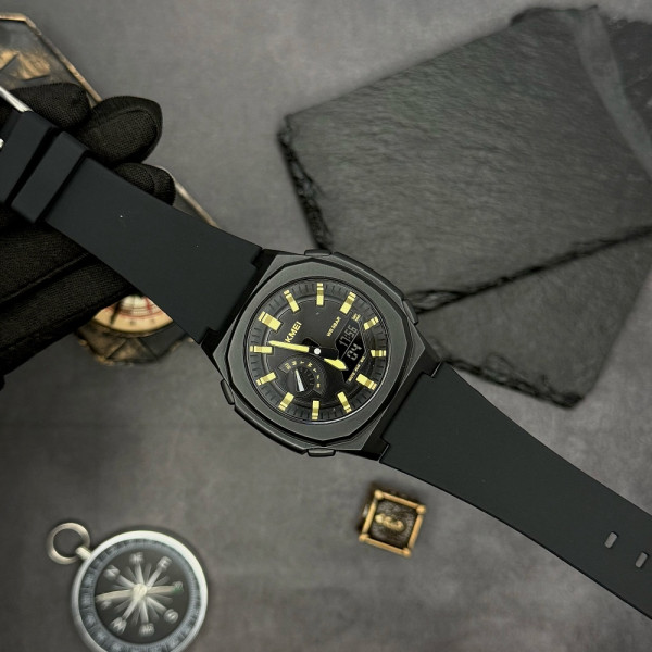 Чоловічий годинник Skmei 2091BKGDBK Black-Gold-Black фото 7